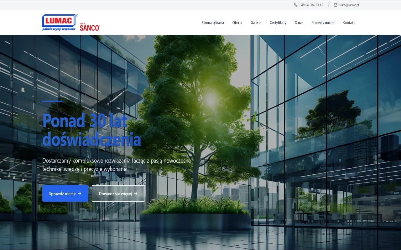 Bildschirmfoto der Website LUMAC